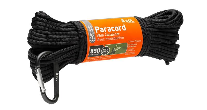 SOL 550 Paracord - 100 ft With Carabiner