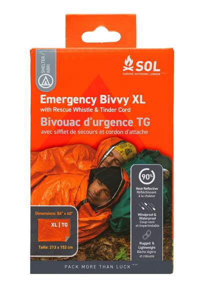 SOL Emergency Bivvy With Rescue Whistle - Extra Large