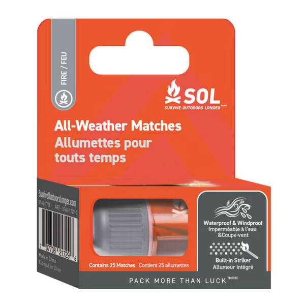 SOL ALL Weather Matches - 25-Pack