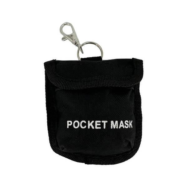 Bag Only - Black Fabric With Belt Loop & Keychain - For CPR Pocket Mask