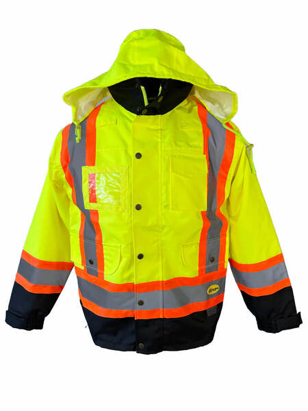 Excalibur Hi-Vis Rain Jacket Shell With Reflective Tape - Shell Only