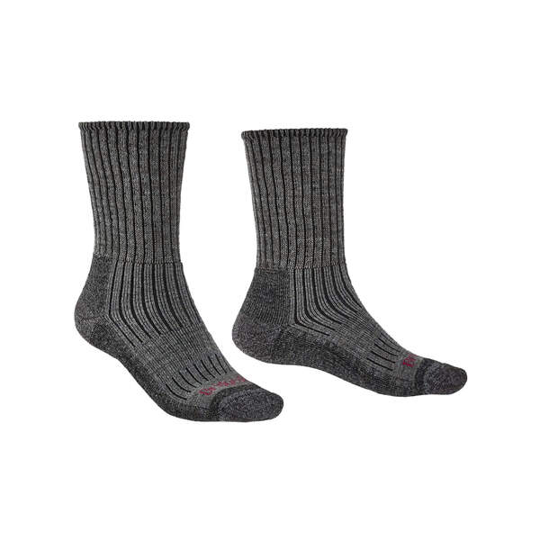 Bridgedale Men's Hike Midweight Merino Comfort Crew Sock 1 Pair - Charcoal