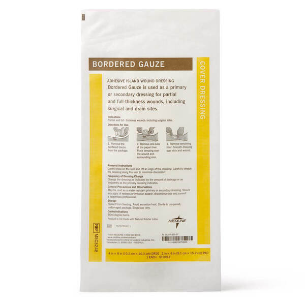 Medline Bordered Gauze Sterile 10 x 20 cm (4 x 8 in)