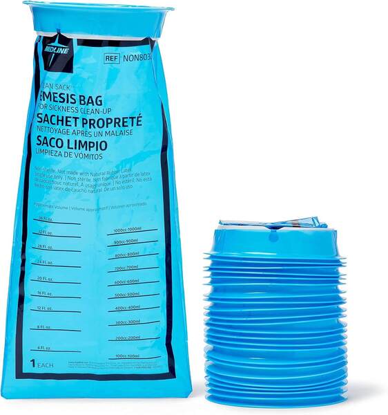Medline Graduated Emesis Bag With Plastic Ring