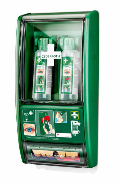 Cederroth Eye Wash Station With Salvequick Bandage Dispenser