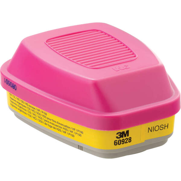 3M Respirator Organic Vapour/Acid Gas/P100 Cartridge/Filter - Model 60928 2-pack
