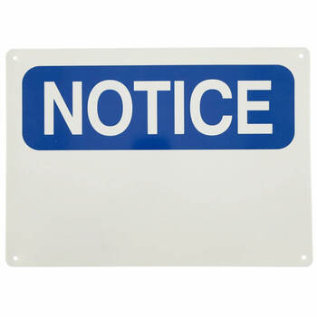 Placard - NOTICE Blank