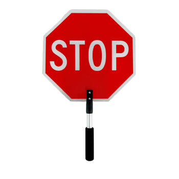 Sign - Double Sided Stop/Stop Diamond Grade Corrugated Plastic Paddle