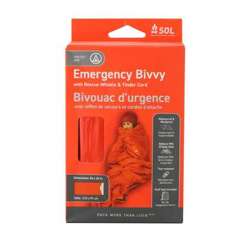 SOL Emergency Bivvy With Rescue Whistle - Orange