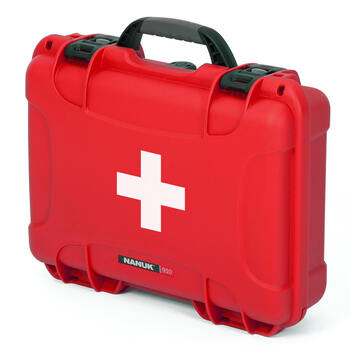 Case Only - Nanuk 910 With First Aid Logo - Red