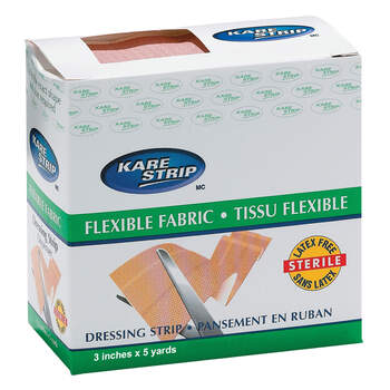 Kare Strip Flexible Fabric Dressing Strip Roll - 3 in x 5 yd Non-Sterile