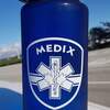 Blue Water Bottle with Medix logo