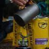 adding water to package, regular 135g size shown
