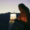 holding lantern