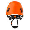 orange hard hat back with straps showing