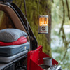 Photo of lantern hanging from vehicle trunk