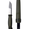 green knife and sheath
