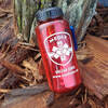 Red Water Bottle with Medix logo in bark mulch